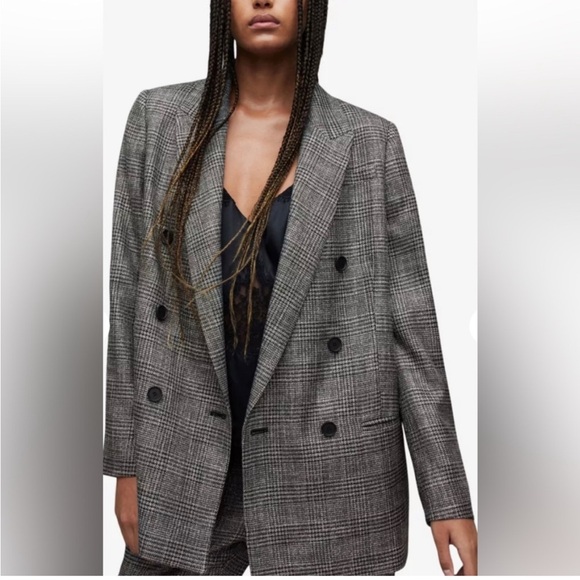 ALLSAINTS Astrid Checkered Glitter Blazer size 4